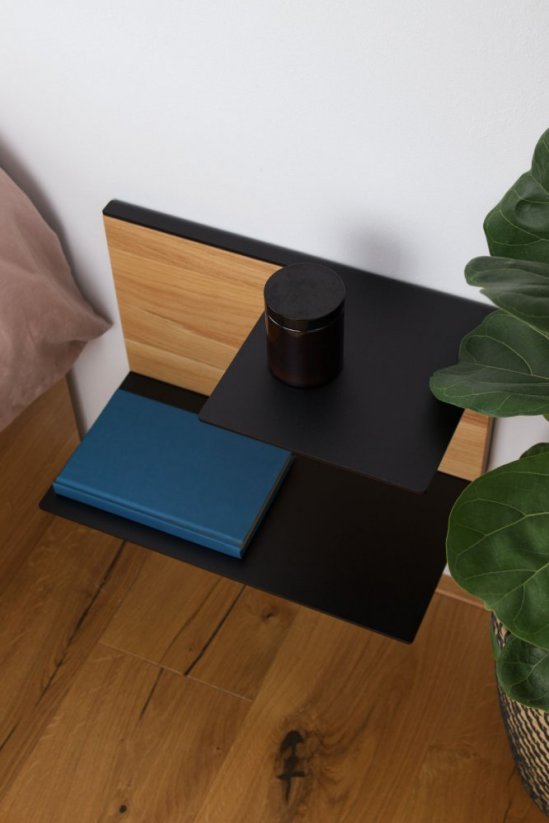 Double Shelf Objevuj. | nightstand - Color: Black, Variant: Right